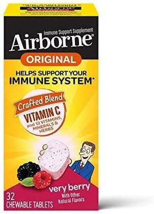 Airborne Original with Vitamin C, Chewable Tablets Berry 32 ea (Pack of 6)