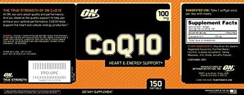 OPTIMUM NUTRITION COQ10 Softgels, 100 mg, Heart Health Supplement, 150 Count