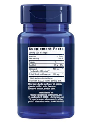 Life Extension Super Ubiquinol CoQ10 with Enhanced Mitochondrial Support, ubiquinol CoQ10, shilajit, potent heart health & cellular energy production support, ultra-absorbable, gluten-free, 60 softgel
