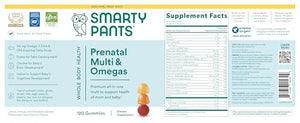 SmartyPants Prenatal Multivitamin Gummies - Improved Formula: Omega 3 (DHA/EPA), Methylfolate, Biotin, Vitamin D3, C, Vitamin B12, B6, Vitamin A, K & Zinc, Gluten Free, 120 Count (40 Day Supply)
