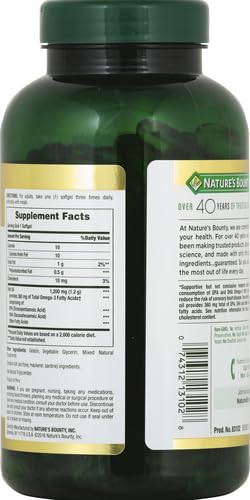 Nature's Bounty Fish Oil Omega 3 Supplements - Supports Heart Health, 1200 Mg Fish Oil, Omega-3, 200 Softgels (Pack of 1)