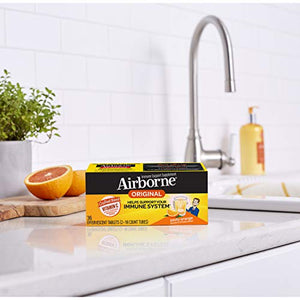 Vitamin C 1000mg (per serving) - Airborne Very Berry Effervescent Tablets (36 count in a box), Gluten-Free Immune Support Supplement, With Vitamins A C E, ZINC, Selenium, Echinacea & Ginger