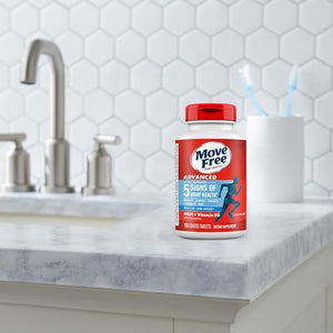 Move Free Advanced Glucosamine Chondroitin MSM + Vitamin D3 Joint Support Supplement, Supports Mobility Comfort Strength Flexibility & Bone + Immune Health - 120 Tablets (60 servings)*