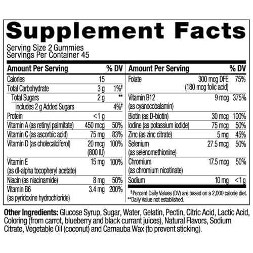 OLLY Men's Multi Gummies, Supports Overall Wellness,* Vitamins A, C, D, E, Bs & Zinc, BlackBerry Blitz Flavored, 65 Day Supply - 130 Count