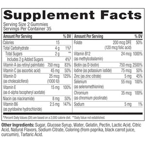 Olly Teen Girl Multi Gummy, Healthy Skin and Immune Support, 15 Essential Vitamins, Biotin, Zinc, Calcium, Chewable Multivitamin, Berry Melon, 35 Day Supply, 70 Count