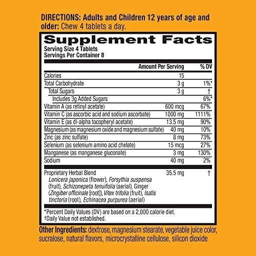 Airborne Original with Vitamin C, Chewable Tablets Berry 32 ea (Pack of 6)