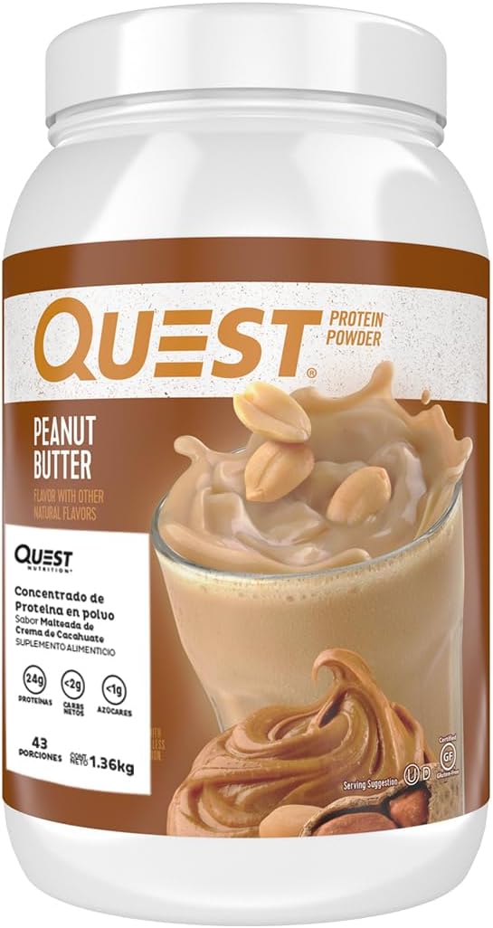 Quest Peanut Butter 23g & Cookies Cream 20g Protein Powders, Low Carb Gluten Free, 43 & 24 Servings