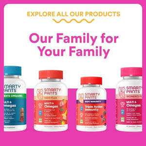 SmartyPants Teen Girl Multivitamin Gummies - Improved Formula: Omega 3 (DHA/EPA), Vitamin C, D3, B12, Vitamin A, K & Zinc, Biotin to Support Hair, Skin & Nails, Gluten Free, 60 Count (30 Day Supply)