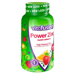 Vitafusion Power Zinc Gummy Vitamins, Strawberry Tangerine Flavored Immune Support (1), 90 Count (Pack of 2)