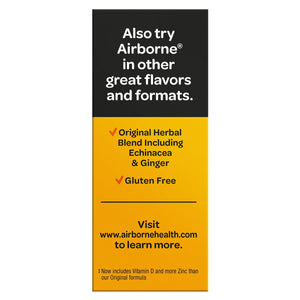 Vitamin C 1000mg (per serving) - Airborne Very Berry Effervescent Tablets (36 count in a box), Gluten-Free Immune Support Supplement, With Vitamins A C E, ZINC, Selenium, Echinacea & Ginger