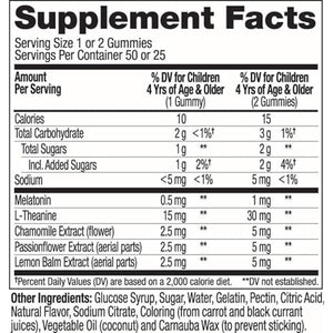 OLLY Kids Sleep Gummy, Occasional Sleep Support, 0.5mg Melatonin, L Theanine, Chamomile, and Lemon Balm Extracts, Childrens Chewable Supplement, Raspberry Flavor - 90 Count