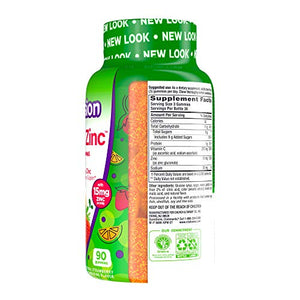 Vitafusion Power Zinc Gummy Vitamins, Strawberry Tangerine Flavored Immune Support (1), 90 Count (Pack of 2)