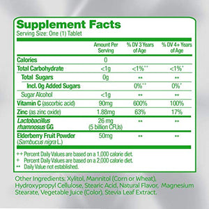 Culturelle Immune Defense Probiotic with Vitamin C, Vitamin D and Zinc + Elderberry, Non-GMO, 4-in-1 Immune Support for Kids Ages 3+*, Mixed Berry Chewables, 60 Count