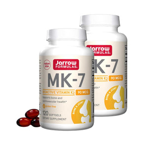 Jarrow Formulas MK-7 90 mcg - Bioactive Form of Vitamin K2-120 Servings (Softgels) - for Bone & Cardiovascular Health - Vitamin K2 MK-7 Dietary Supplement - Gluten Free