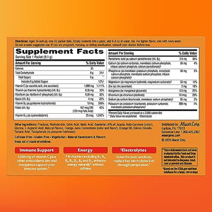 Emergen-C 1000mg Vitamin C Powder for Daily Immune Support Caffeine Free Vitamin C Supplements with Zinc and Manganese, B Vitamins and Electrolytes, Super Orange Flavor - 60 Count/2 Month Supply