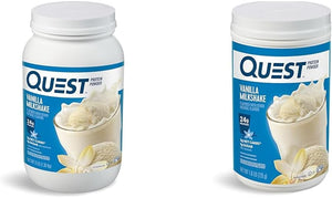 Quest Vanilla Milkshake Protein Powder Bundle, 24g Protein, 1g Sugar, 3 & 1.6 Pound, Low Carb, Gluten Free, 43 & 23 Servings