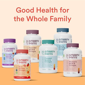 SmartyPants Organic Kids Multivitamin Gummies: Omega 3 (ALA), Vitamin D3, C, Vitamin B12, B6, A, K & Zinc for Immune Support, Biotin, Vegetarian, Three Fruit Flavors, 120 Count (30 Day Supply)