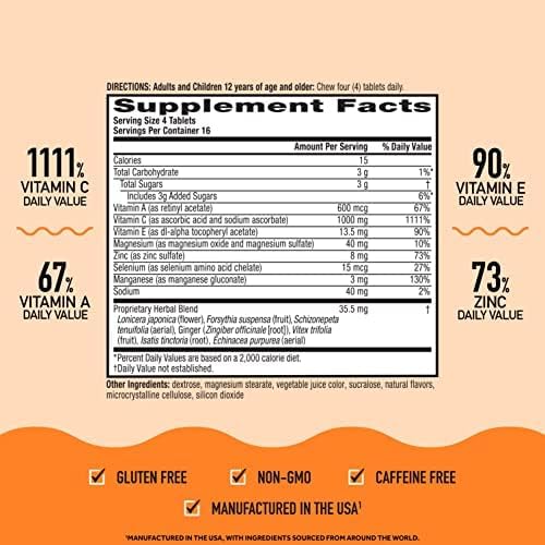 Airborne Very Berry Chewable Tablets, 64 count - 1000mg of Vitamin C - Immune Support Supplement (Packaging May Vary) ( Pack of 2)