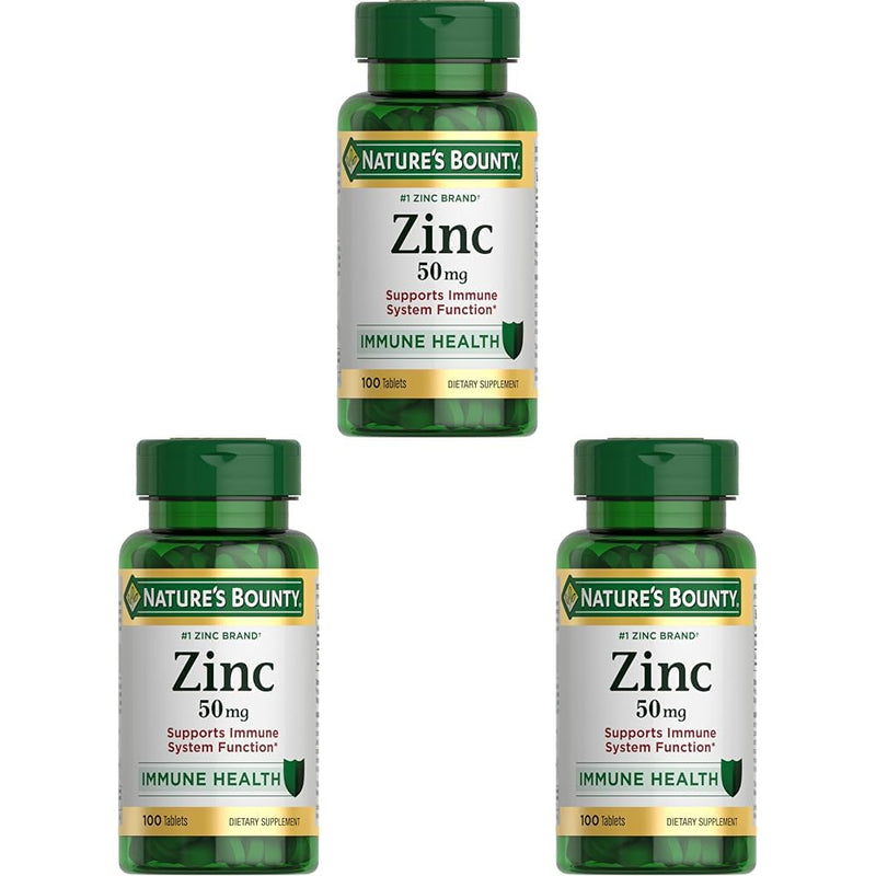 Nature’s Bounty Zinc 50mg, Immune Support & Antioxidant Supplement, Promotes Skin Health, 1 Caplet Per Day, Gluten Free, 250 Vegetarian Caplets
