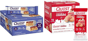 Quest Nutrition Crispy Blueberry Cobbler Hero Protein Bar 16g Protein Twin Pack Strawberry Cake Frosted Cookies 1g Sugar 10g Protein Gluten Free