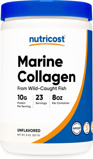 Nutricost Marine Collagen Peptides 8oz from Wild Caught Alaskan Fish, Premium, Hydrolyzed Collagen Powder