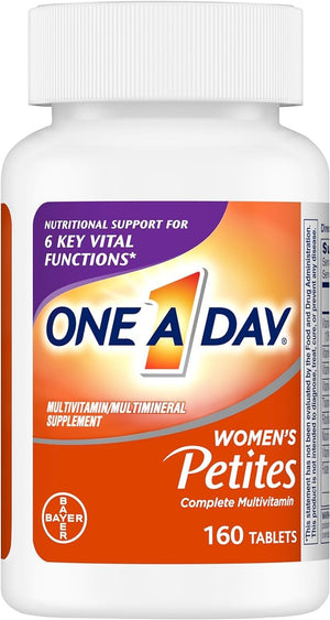 One A Day Women’s Petites Multivitamin,Supplement with Vitamin A, C, D, E and Zinc for Immune Health Support, B Vitamins, Biotin, Folate (as folic acid) & more,Tablet, 160 count