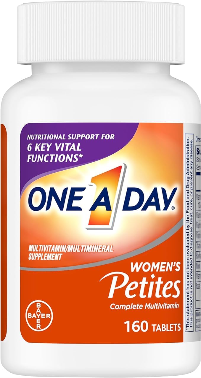 ONE A DAY Women’s Petites Multivitamin,Supplement with Vitamin A, C, D, E and Zinc for Immune Health Support, B Vitamins, Biotin, Folate (as folic Acid) & More,Tablet, 160 Count (Pack of 2)