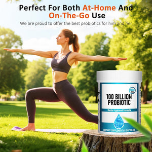 Probiotics 100 Billion CFU -10 Strains + Organic Prebiotics-lmmune,Digestive & Gut Health-Supports Occasional Constipation, Diarrhea, Gas & Bloating -for Women & Men.
