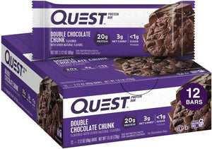 Quest Double Chocolate Protein Bars 12 Count and Mini Cookies & Cream Bars 14 Count Bundle