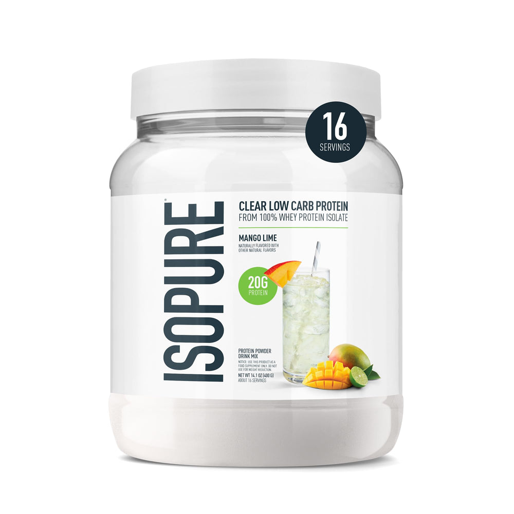 Isopure Clear Whey Isolate Protein Powder, Lactose Free, Gluten Free, Naturally Flavored, Pineapple Orange Banana, 20g Protein Per Serving, 1.9 Lb, 36 Servings (Packaging May Vary)