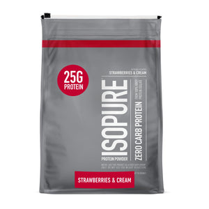 Isopure Bundle of Zero Carb 100% Pure Whey Isolate Protein Powder, Strawberries & Cream, 25g Protein Per Serving, 1 Lb, 15 Servings + Isopure 100% Pure Creatine Monohydrate Powder, 100 Servings