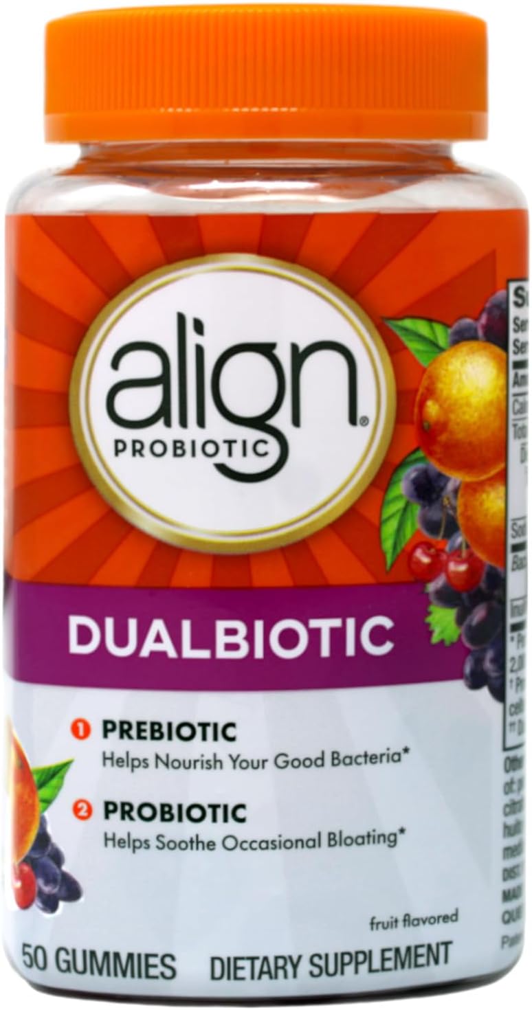 Align Digestive Health Prebiotic + Probiotic Gummies Fruit Flavored - 50 ct