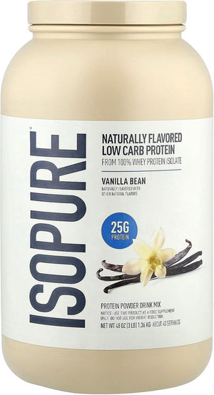 Isopure Low Carb Protein Powder, Vanilla Bean, 3 lb (1.36 kg)