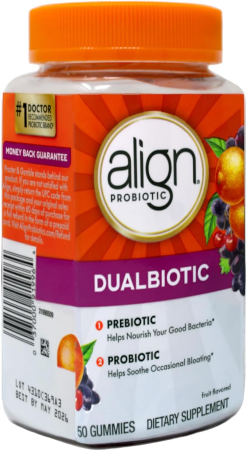 Align Digestive Health Prebiotic + Probiotic Gummies Fruit Flavored - 50 ct