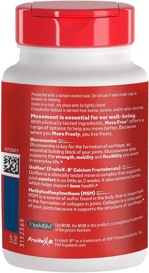 Move Free Advanced Plus MSM Coated Tablets, Joint Health Supplement with Glucosamine and Chondroitin, 120 Count, Pack of 2