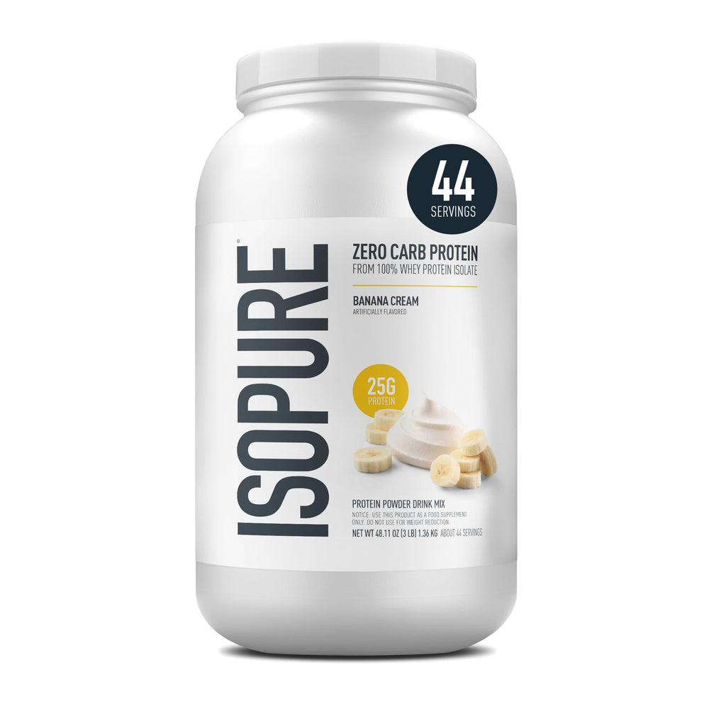 Isopure Bundle of Zero Carb 100% Pure Whey Isolate Protein Powder, Strawberries & Cream, 25g Protein Per Serving, 1 Lb, 15 Servings + Isopure 100% Pure Creatine Monohydrate Powder, 100 Servings