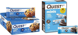 Quest Blueberry Muffin Protein Bars, 12 Count and Mini Cookies & Cream Protein Bars, 14 Count