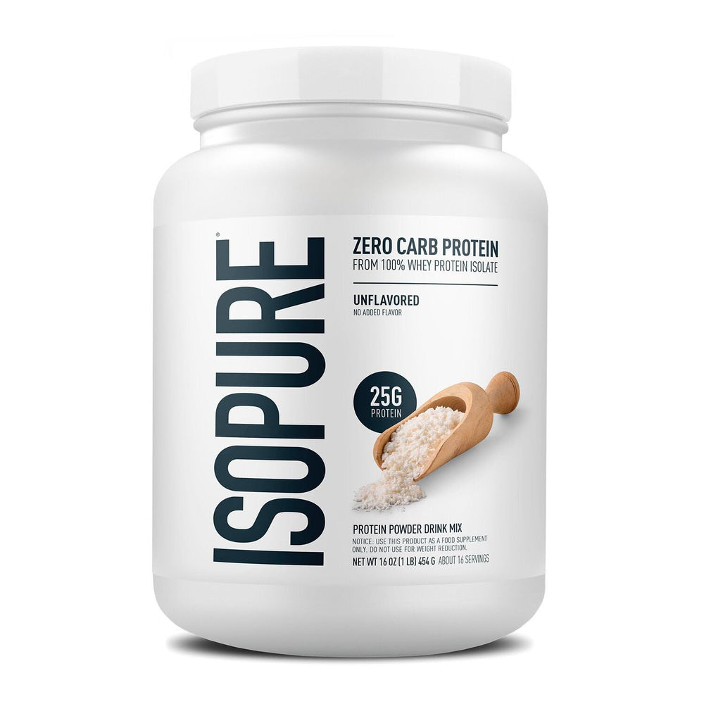 Isopure Zero Carb 100% Pure Whey Isolate Protein Powder, Lactose-Free, Gluten-Free, with Vitamins, Unflavored, 25g Protein Per Serving, 4.5 Lbs, 70 Servings (Packaging May Vary)