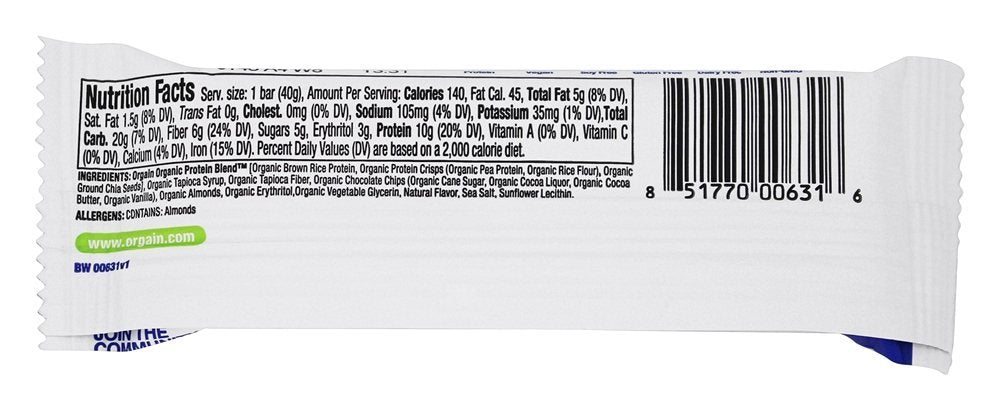 Orgain Protein Bar Chocolate