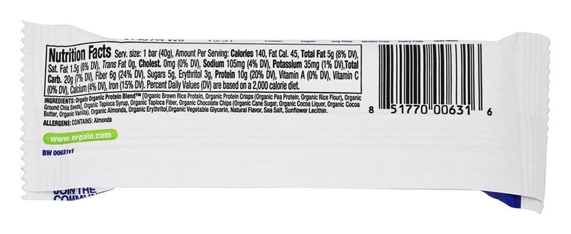 Orgain Protein Bar Chocolate