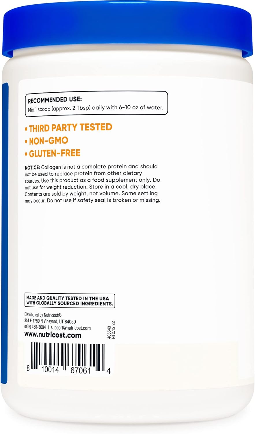 Nutricost Marine Collagen Peptides 8oz from Wild Caught Alaskan Fish, Premium, Hydrolyzed Collagen Powder