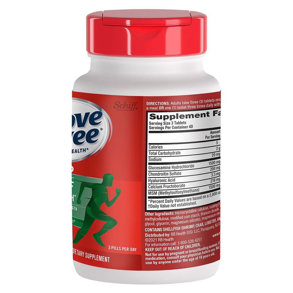 Move Free Advanced Glucosamine Chondroitin MSM Joint Support Supplement, Supports Mobility, Comfort, Strength, Flexibility & Bone, 120 Tablets/40 Servings
