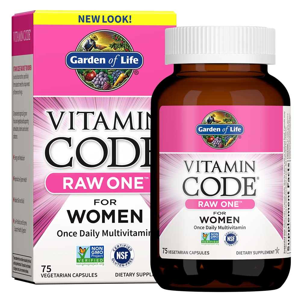 Garden of Life Multivitamin for Women, Vitamin Code Raw One for Women, Once Daily Women's Multi - 30 Capsules, One a Day Vitamins Whole Food Iron, Probiotics for Womens Health, Gluten Free Vegetarian
