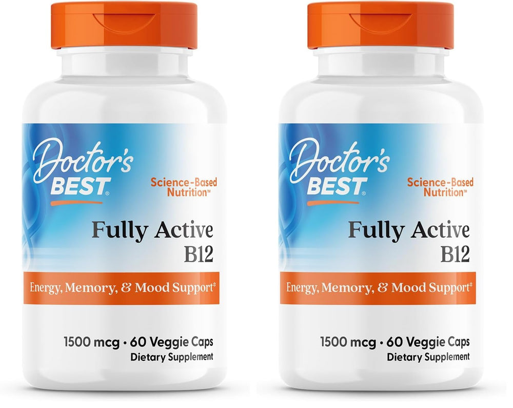 Doctor's Best Fully Active B12 1500 mcg, Non-GMO, Vegan, Gluten Free, Supports Healthy Memory, Mood and Circulation, 60 Count