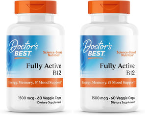 Doctor's Best Fully Active B12 1500 mcg, Non-GMO, Vegan, Gluten Free, Supports Healthy Memory, Mood and Circulation, 60 Count