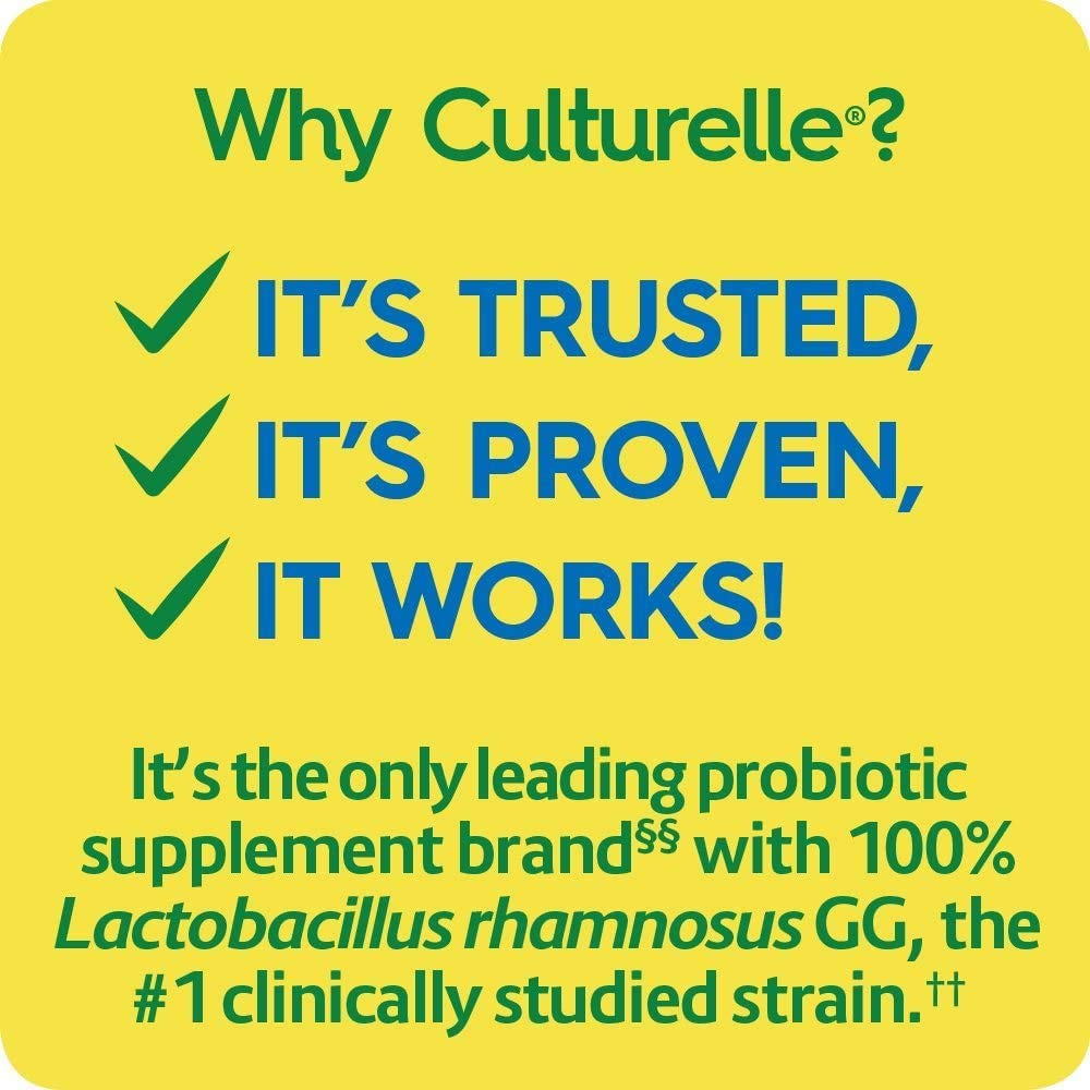 Culturelle Health & Wellness Daily Probiotic for Women & Men - 30 Count - 15 Billion CFUs & A Proven-Effective Probiotic Strain Support your Immune System- Gluten Free, Soy Free, Non-GMO