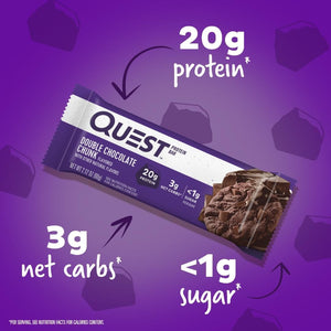 Quest Double Chocolate Protein Bars 12 Count and Mini Cookies & Cream Bars 14 Count Bundle