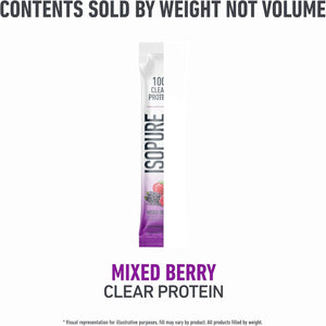 Isopure Clear Protein Stick Pack, Mixed Berry, 20 Count (Pack of 1)