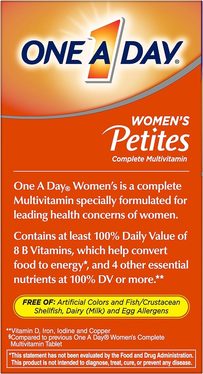 One A Day Women’s Petites Multivitamin,Supplement with Vitamin A, C, D, E and Zinc for Immune Health Support, B Vitamins, Biotin, Folate (as folic acid) & more,Tablet, 160 count