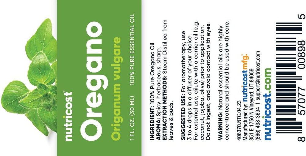 Nutricost Oregano Essential Oil - 100% Pure Oregano Oil - 1 Fl Oz (30 ml)